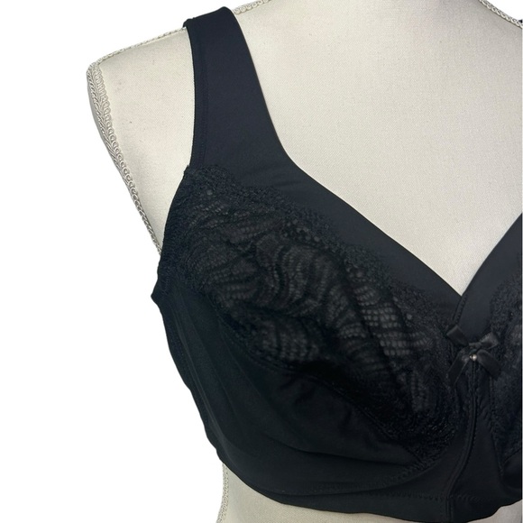 GLAMORISE wirefree black bra 40C Womens Plus-Size Embroidered MagicLift NWOT - Picture 4 of 9